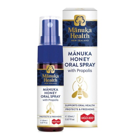 Manuka Health Spray oral cu Miere de Manuka MGO™ 400+ şi Propolis BIO30™ 20ml Manuka Health Spray oral cu Miere de Manuka MGO™ 400+ şi Propolis BIO30™ 20ml